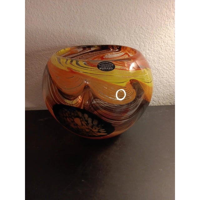 1980s Murano Italy Art Glass Ball Vase For Sale In Dallas - Image 6 of 8