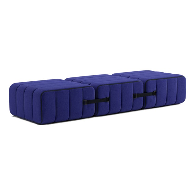 Curt Modular Set - Flexible Bench - Jet - 9605 (Blue) by Ambivalenz, Set of 3 For Sale