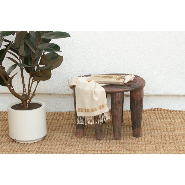 Brown Vintage Nupe Oval Small Coffee Table For Sale - Image 8 of 8