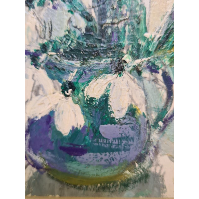 1990s Snowdrops Still Life, 1990s, Oil on Board, Framed For Sale - Image 5 of 9