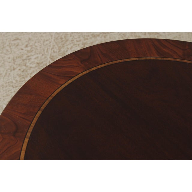 Henkel Harris Oval Elliptical Mahogany Inlaid Coffee Table For Sale In Philadelphia - Image 6 of 12