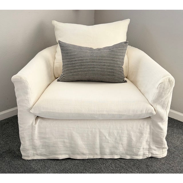 2020s Wren Linen Slipcovered Chair by Community MFG For Sale - Image 5 of 10