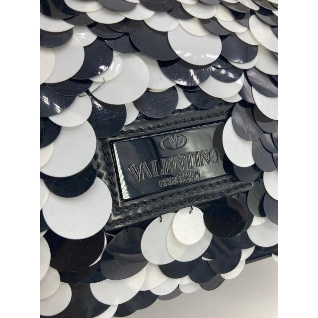 Valentino Black and White Paillette Sequin Tote For Sale - Image 9 of 12