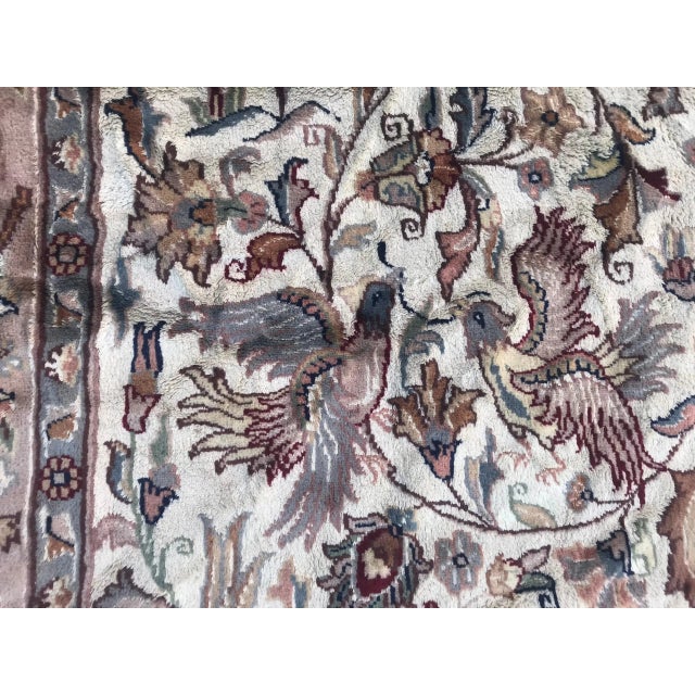 Vintage Pakistani Wool and Silk Rug For Sale - Image 9 of 18