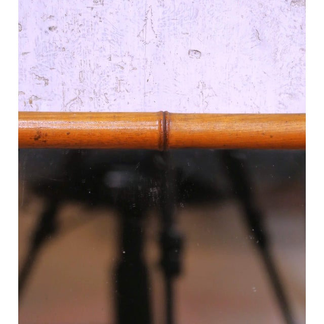 French Antique French Wall Mirror With Faux Bamboo Frame, Circa 1920 For Sale - Image 3 of 7