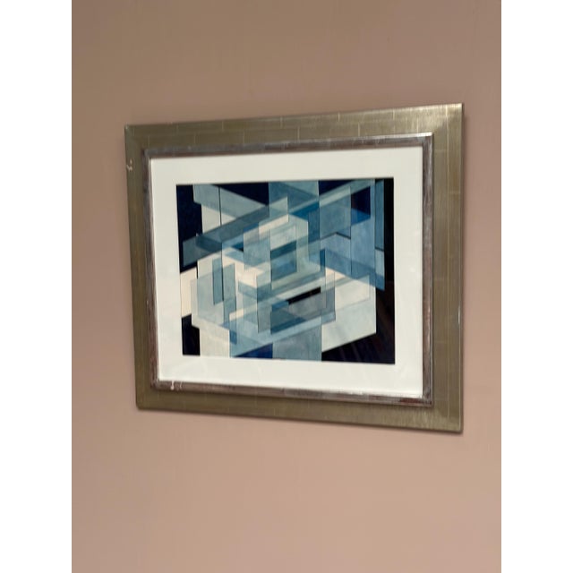 Original Swedish Mix Media on Paper – “Abstract” by Carl Hampus Sergeant – Signed & Dated 1985 – Framed – 57 × 49 cm...