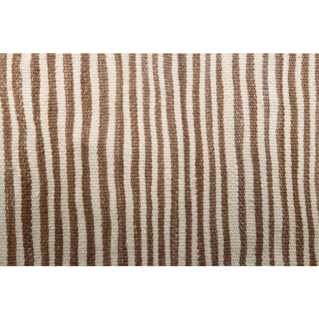 Vintage Turkish Hand-Knotted Wool Cotton Beige Kilim Area Rug For Sale - Image 10 of 11