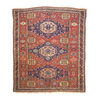 Fine Antique Sumak Rug 7’8” X 9’1” For Sale