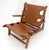 Mid-Century Modern Hunting Chair in Teak Thick Leather Upholstery Lounge Chair MINT For Sale - Image 3 of 18