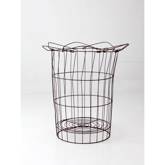 Antique Wire Gathering Basket For Sale - Image 11 of 18