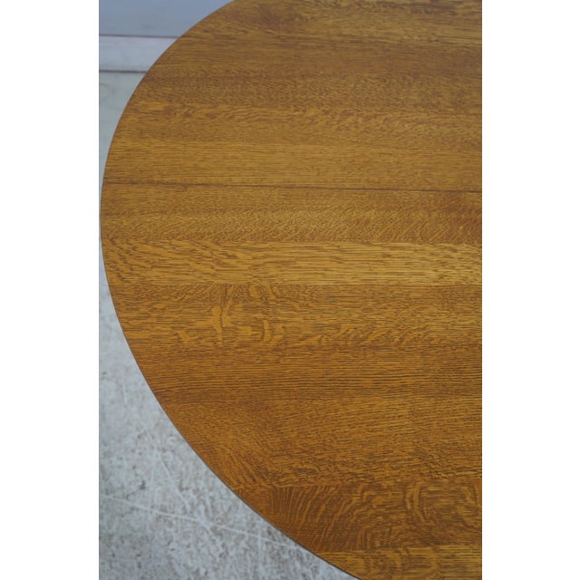 Stickley Round Mission Oak Dining Room Table For Sale - Image 15 of 18