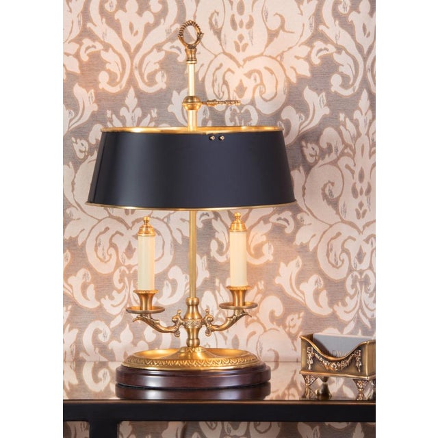 Antiqued solid brass with tole shade-solid brass-(6x9)(8x10)4 18h x 8.5w x 5.5d Shade Dimensions: top(6.75 x 10)...