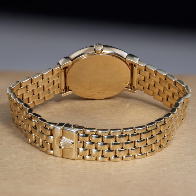 Vintage Rolex Cellini 6621 Diamond Hour Marker 18k Gold 26mm Watch For Sale - Image 13 of 17