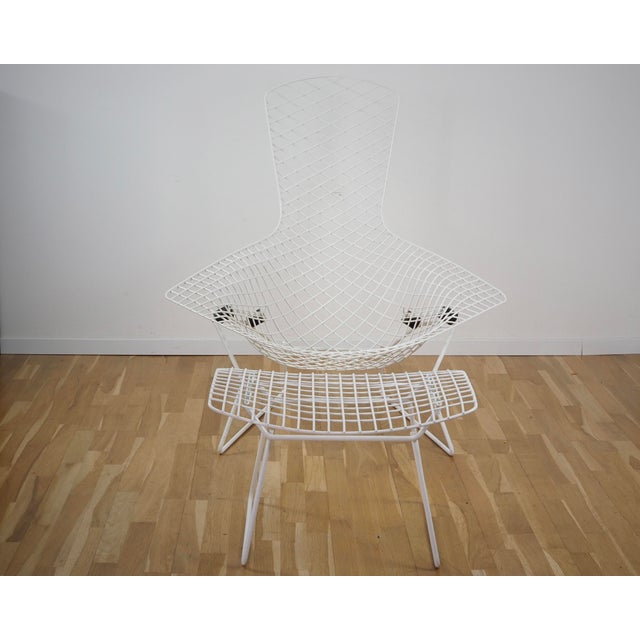 Mid-Century Modern Set of Bird Chair with Ottoman by Harry Bertoia for Knoll International, 1980s For Sale - Image 3 of 10