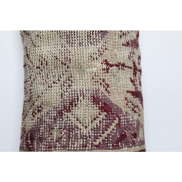 Cream Hanmade Oushak Rug Lumbar Pillow Cushion Cover -15'' X 30'' For Sale - Image 8 of 11