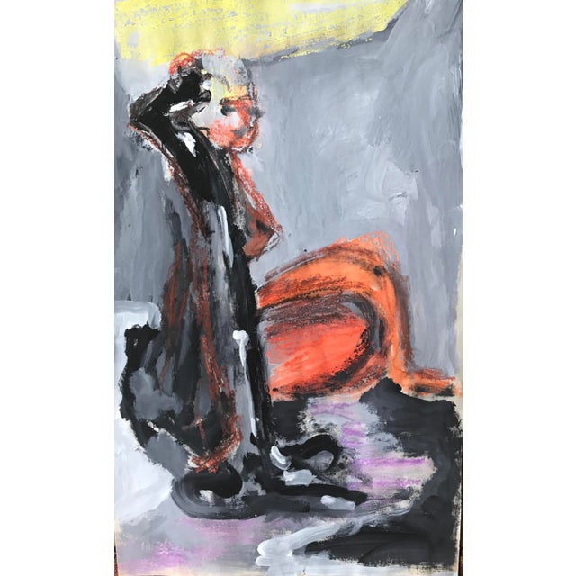 Gloria Dudfield Mixed Media "Figurative in Purple" For Sale In Dallas - Image 6 of 7