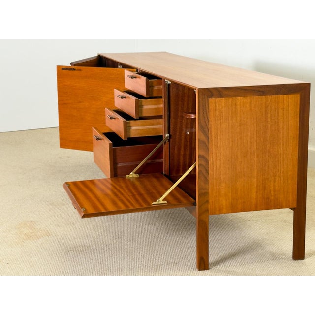 Wood Mid-Century Sideboard with Brown Leather Handles by Meredew, 1960s For Sale - Image 7 of 18