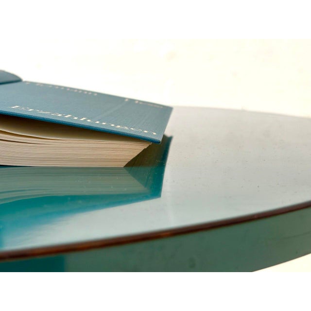 Bauhaus Loop Table with Petrol-Colored Resopal Coating, 1960s For Sale - Image 14 of 17