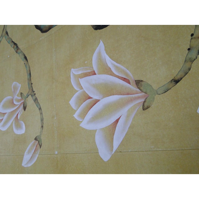 Chinese 36" * H96"/Panel * 4ps,Brown-Yellow Magnolia Wallpaper, Magnolia‌ Wallpaper Mural, 4 Panels For Sale - Image 3 of 8