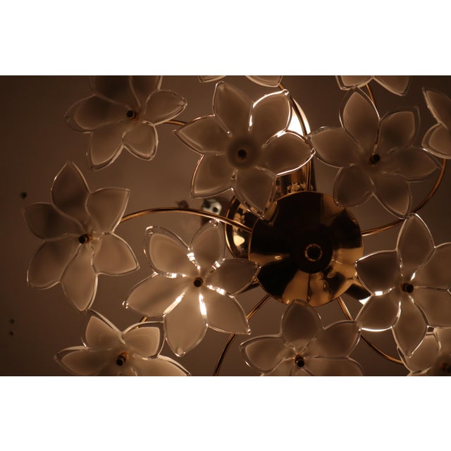 Austrian White Murano Flowered Glass Hanging Lamp, 1990s For Sale - Image 9 of 18