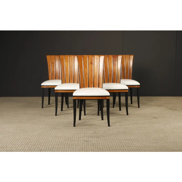 Offered here is a beautifully restored set of six (6) Eliel Saarinen 'Cranbrook' dining chairs, an enduring icon of early...