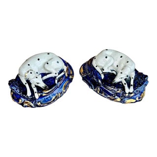 19th Century English Staffordshire Dalmatian Figurines - Pair For Sale