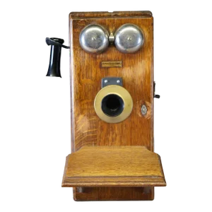Antique Northern Electric Company Quartersawn Oak Phone Telephone 20"