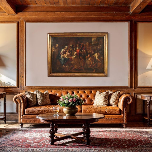 Religious Artist, Adoration of the Magi, 1650, Oil on Canvas For Sale - Image 15 of 16