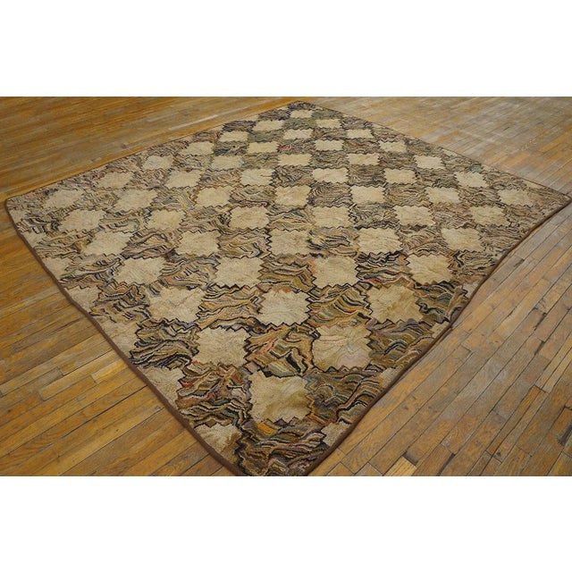 Antique American Hooked rug, size: 7'6" x 8'4".