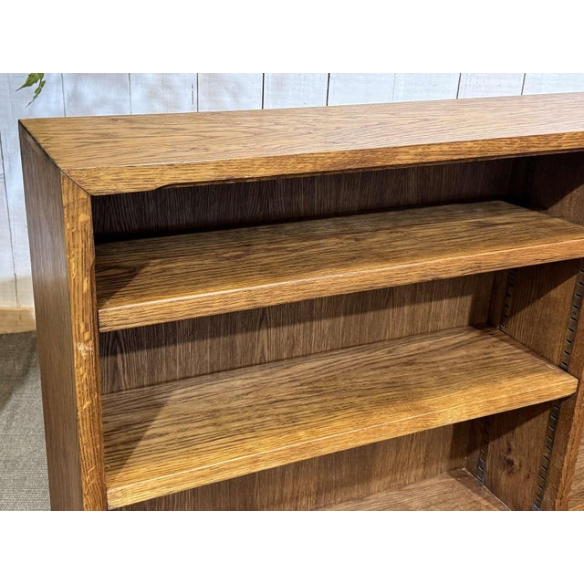 Vintage English Oak Bookcase, 1980s For Sale - Image 5 of 17