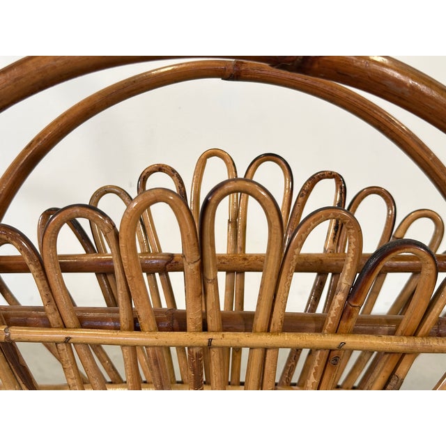 Brown Bamboo Magazine Rack, 1970s For Sale - Image 8 of 10