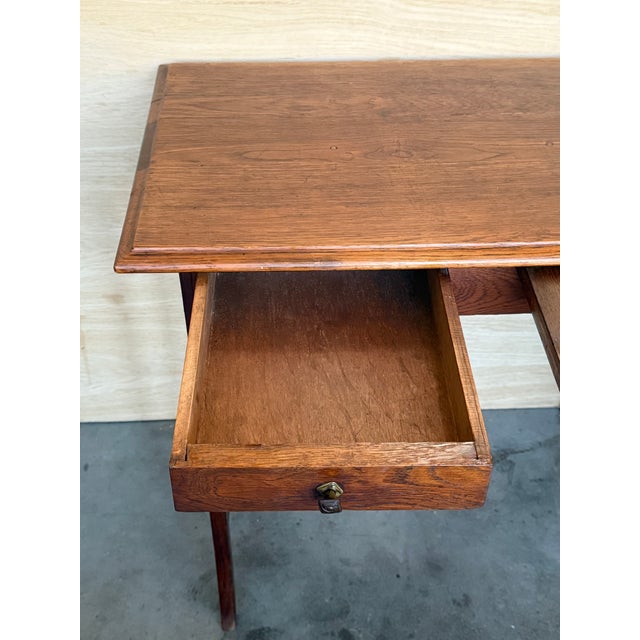 Late 19th Century Spanish Baroque Dark Walnut Work Side Table With Drawer, Restored For Sale - Image 15 of 15