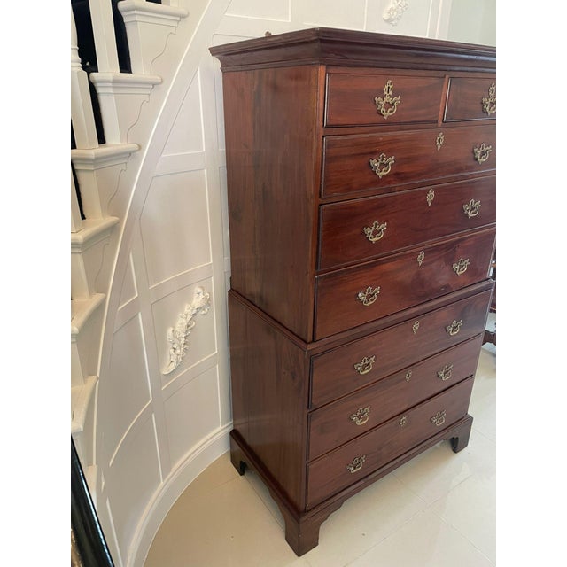 Wood Antique Georgian Mahogany Chest of Drawers, 1780 For Sale - Image 7 of 13