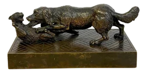 19th Century Napoleon III Bronze of a Dog & Cat