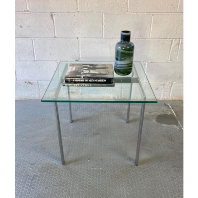 Mid-Century Modern Chrome and Glass Vintage Modern End Table For Sale - Image 3 of 8