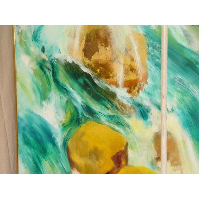 Mid 20th Century Abstract Screen Painting Waterfall by Lenn Kanenson For Sale - Image 9 of 13