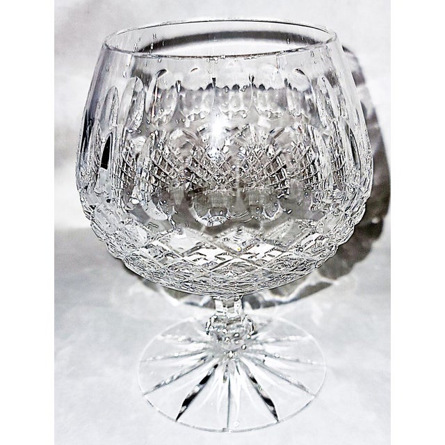 Clinkable set of 5 crystal brandy snifters, hefty and satisfying on the hand. Winter by the fireplace is coming soon!