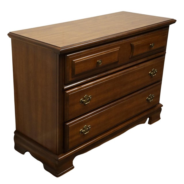 BASSETT FURNITURE Solid Hard Rock Maple Colonial Early American 44" Low Chest 5017-208 31.25" High 44" Wide 18" Deep We...