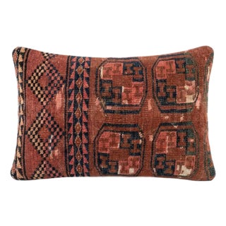 Turkish Oushak Lumbar Rug Pillow Cover 16'' X 24'' For Sale