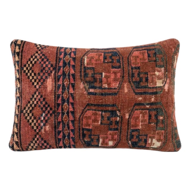 Turkish Oushak Lumbar Rug Pillow Cover 16'' X 24'' For Sale