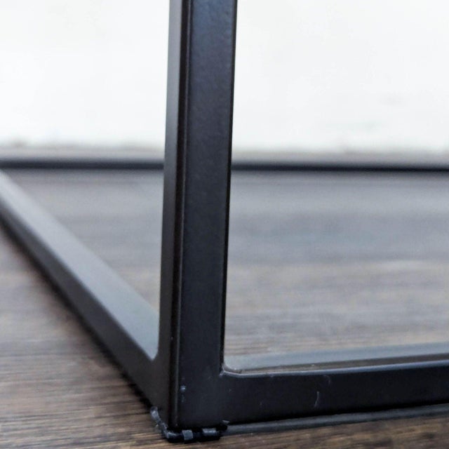 West Elm West Elm Reclaimed Wood Top End Table With Metal Frame For Sale - Image 4 of 6