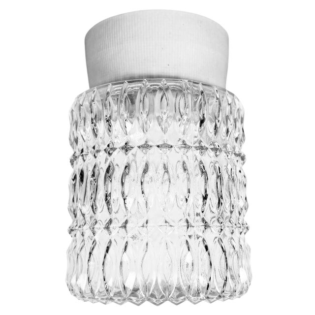 White Porcelain and Glass Ceiling Light, 1970s For Sale - Image 14 of 14