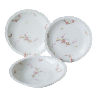 Limoges Porcelain Plates by J. Pouyat, 1910s, Set of 3 For Sale