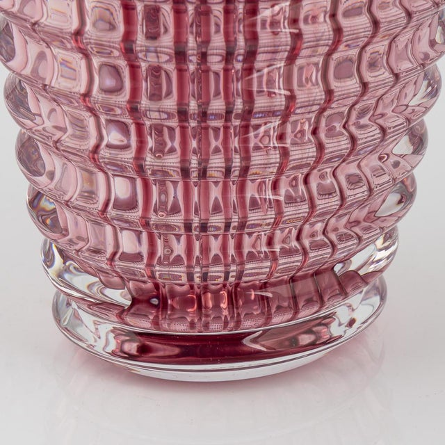French Crystal Sculptural Oval Vase from Baccarat, 1990s For Sale - Image 12 of 13