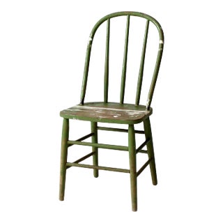 Antique Painted Spindle Back Chair For Sale