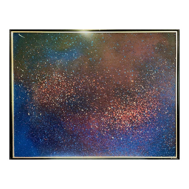 A Signed Mid-Century Glistening Abstract Painting of the Cosmos, by Lemmy For Sale