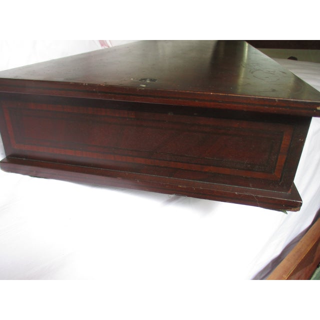 Brown Antique Flame Mahogany Inlaid Vanity /Jewelry Box /Chest of Drawers for Dresser For Sale - Image 8 of 16
