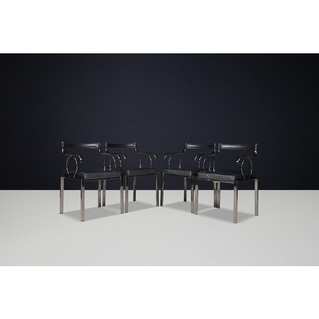 Modern Italian Dining Chairs attributed to Fasem International, 1980s, Set of 6 For Sale - Image 3 of 13