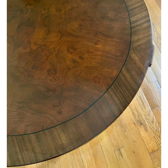 Brown Karges Directoire Style Carved Round Coffee Table With Gilt For Sale - Image 8 of 12