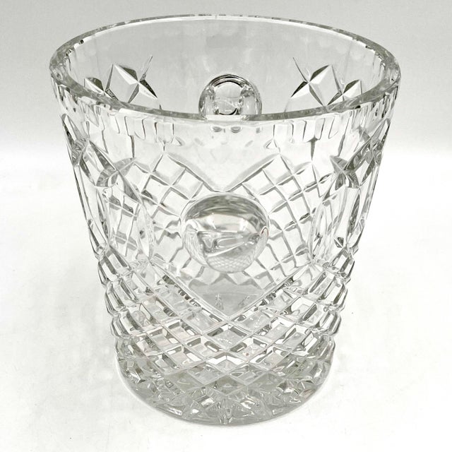 Traditional Vintage Cut Crystal Ice Bucket Champagne Cooler For Sale - Image 3 of 9